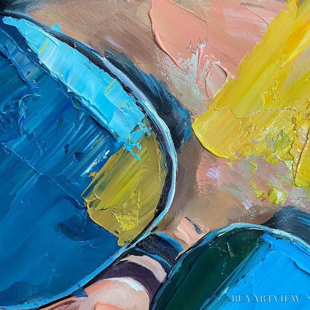 ARTOVITAS Golden Gaze – Modern Portrait Impasto Oil Painting - image 5