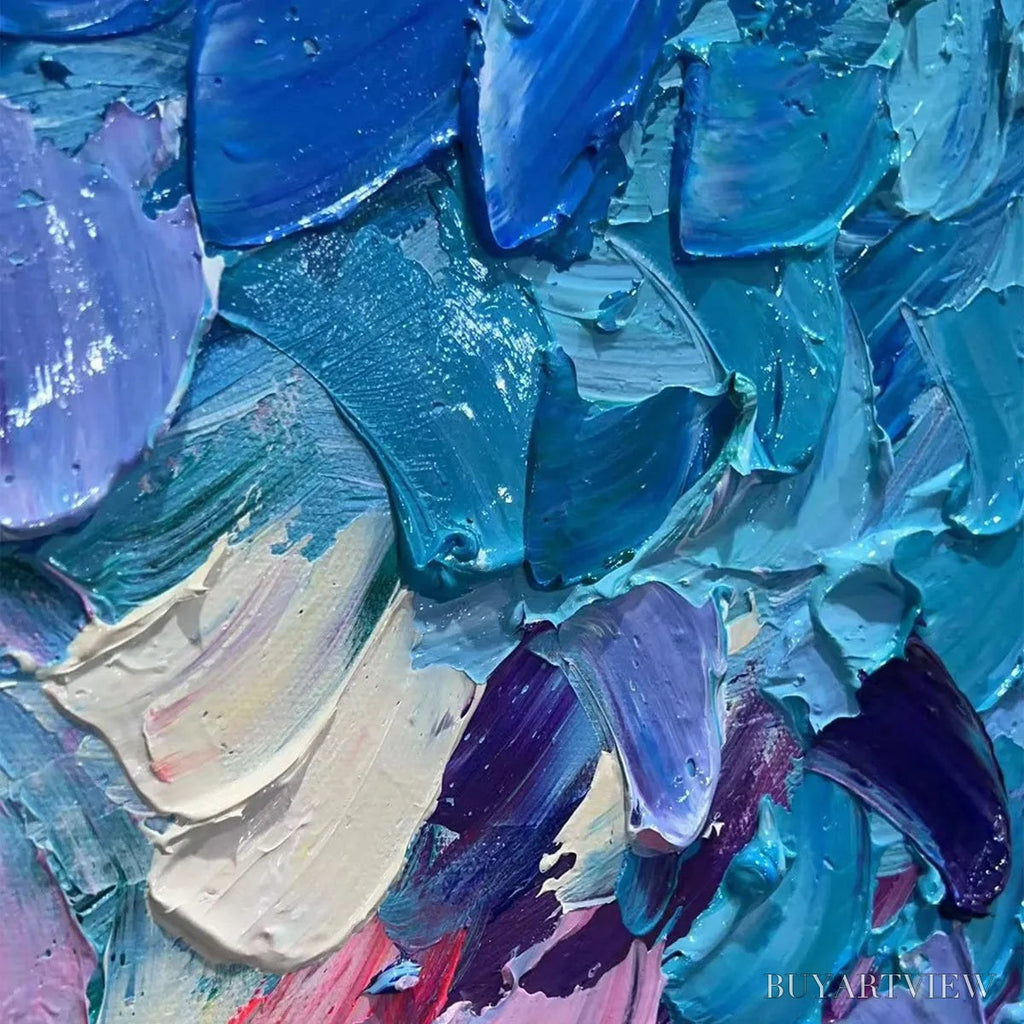 ARTOVITAS Pastel Dreamscape – Abstract Textured Impasto Oil Painting on Canvas - image 3