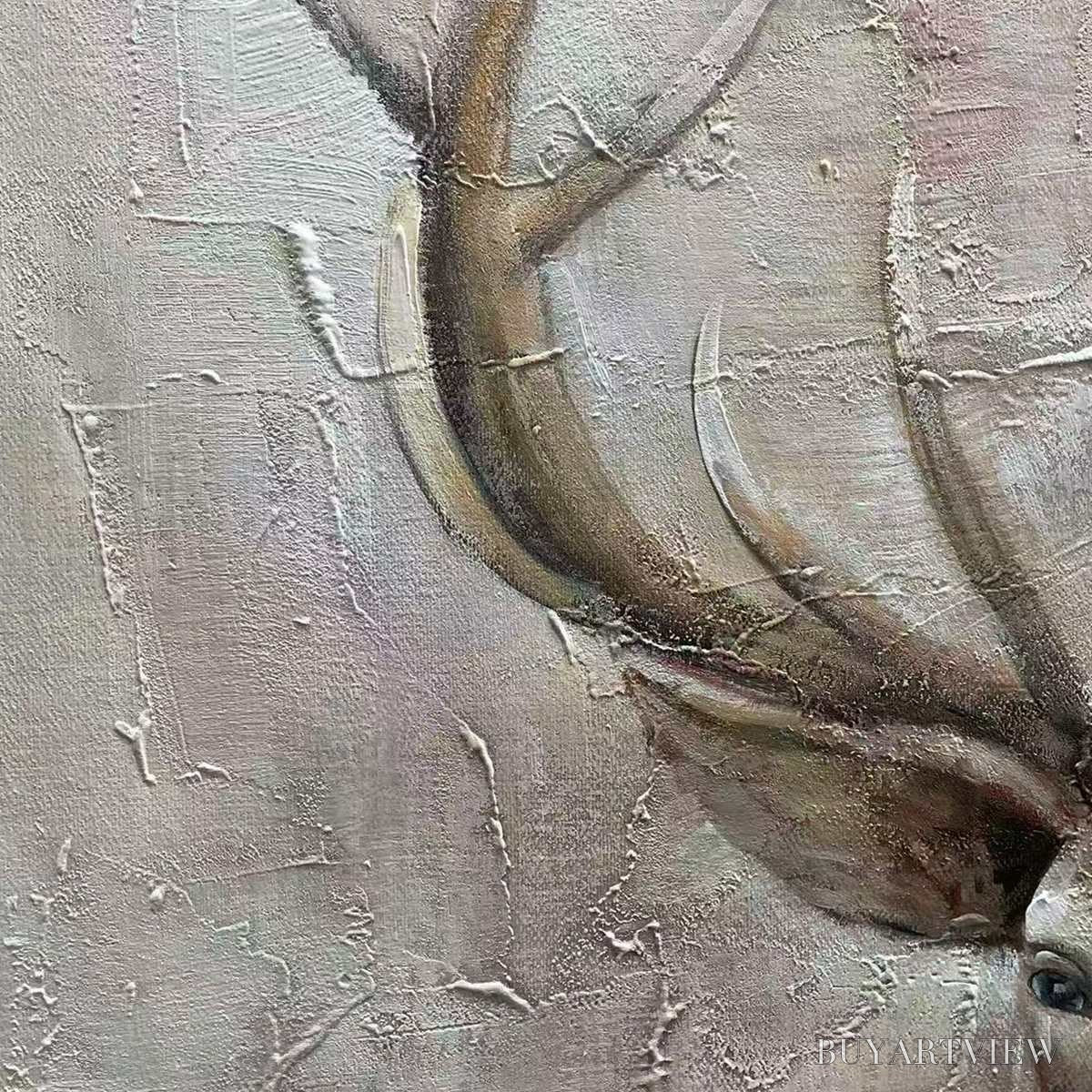 ARTOVITAS Majestic Stag – Textured Stag Painting, Vertical - image 5