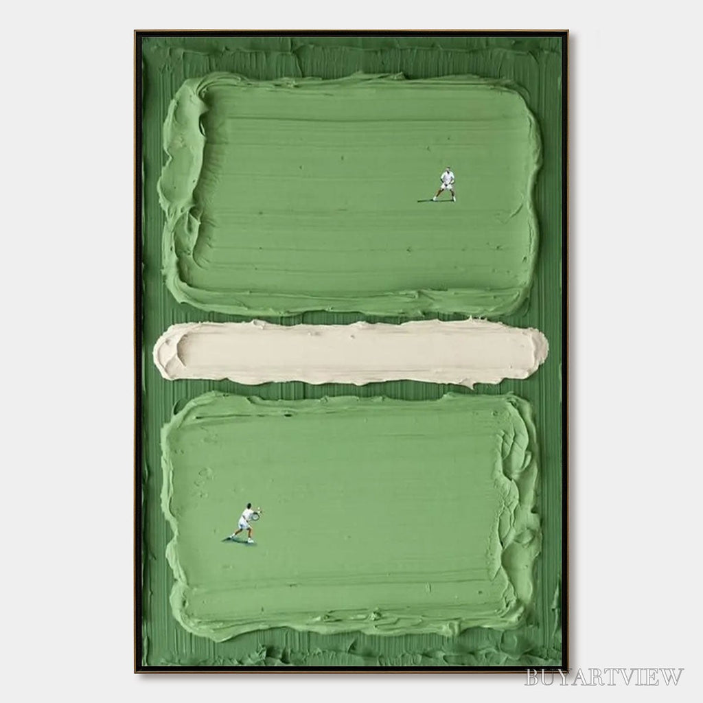ARTOVITAS Court Rhythm – Textured Sports Impasto Oil Painting - image 1