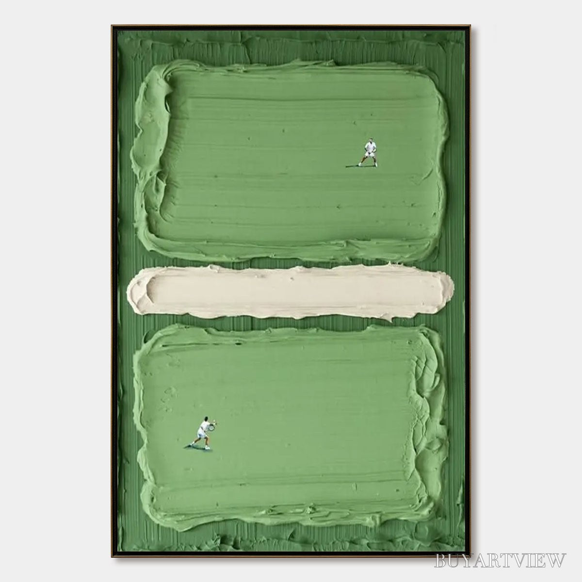 ARTOVITAS Court Rhythm – Textured Sports Impasto Oil Painting - image 1
