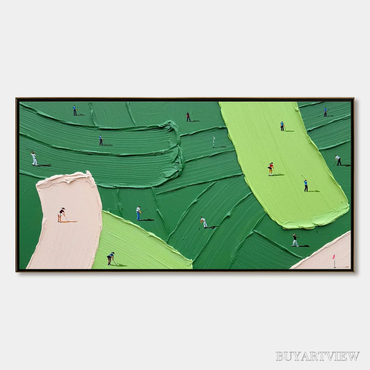 ARTOVITAS Green Swing – Textured Impasto Golf Scene Painting - image 1