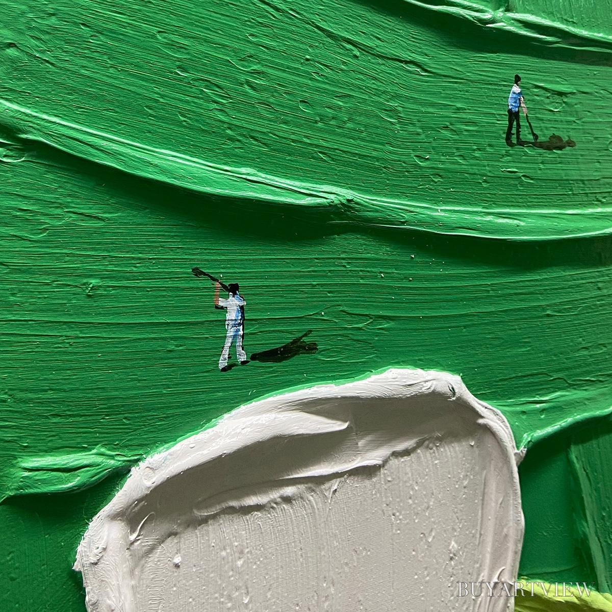 ARTOVITAS Green Swing – Textured Impasto Golf Scene Painting - image 3