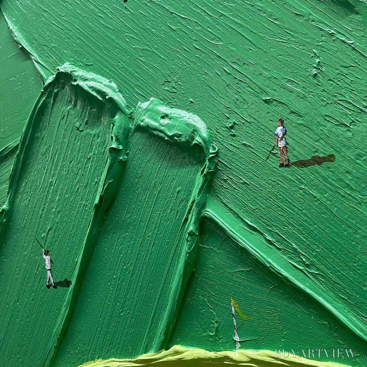 ARTOVITAS Green Swing – Textured Impasto Golf Scene Painting - image 5