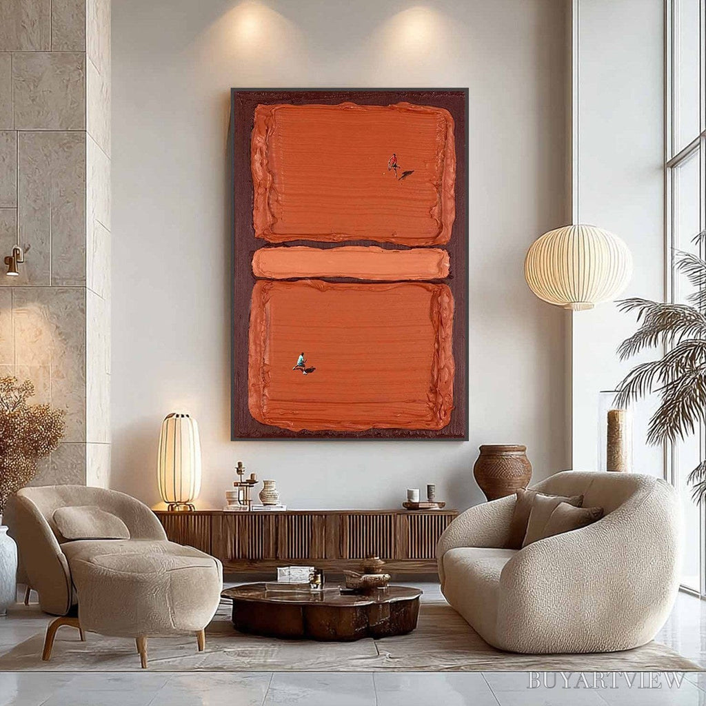 ARTOVITAS Clay Court Textured Minimalist Tennis Match Oil Painting - image 2