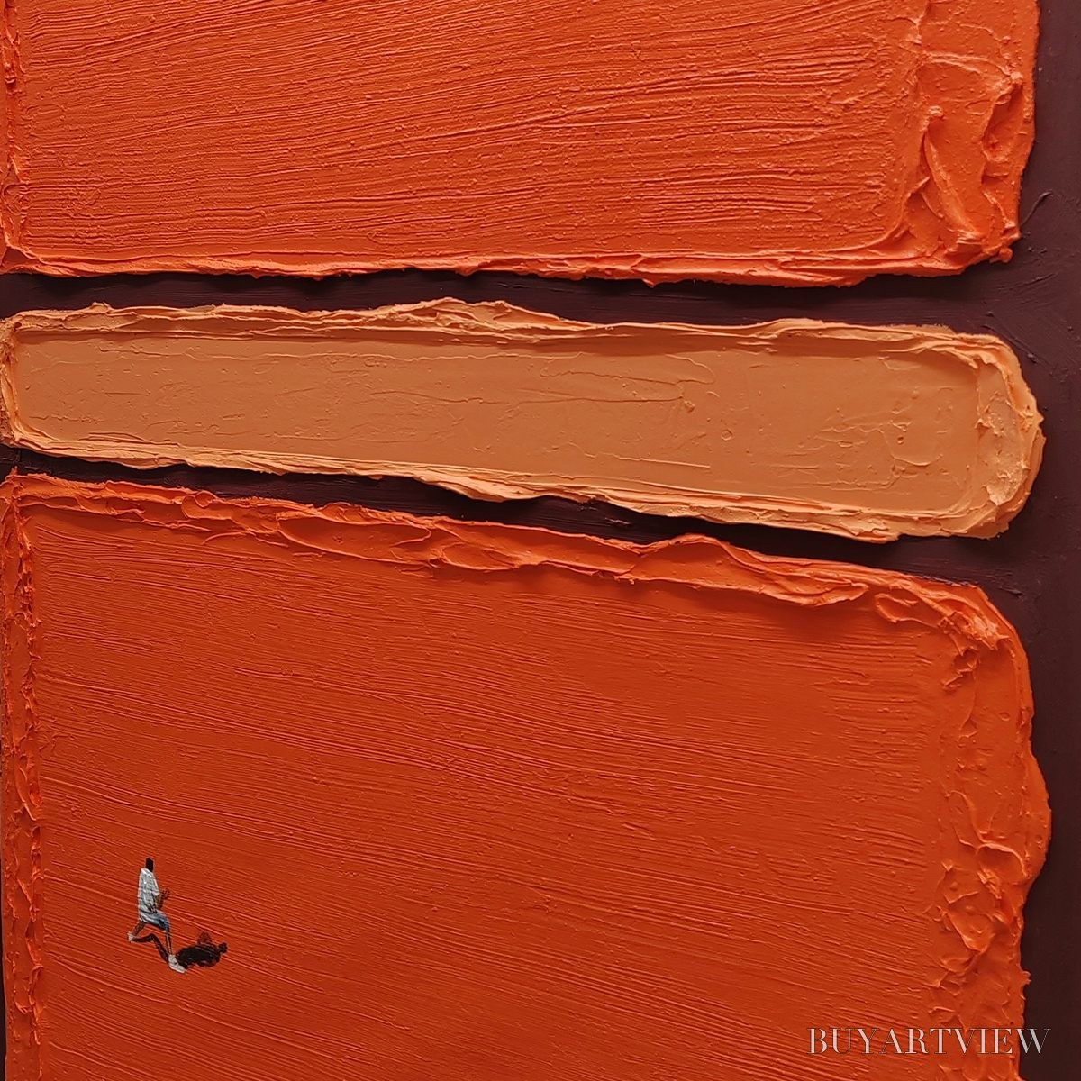 ARTOVITAS Clay Court Textured Minimalist Tennis Match Oil Painting - image 6