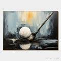 ARTOVITAS Poised – Textured Minimalist Golf Still Life Oil Painting - image 1
