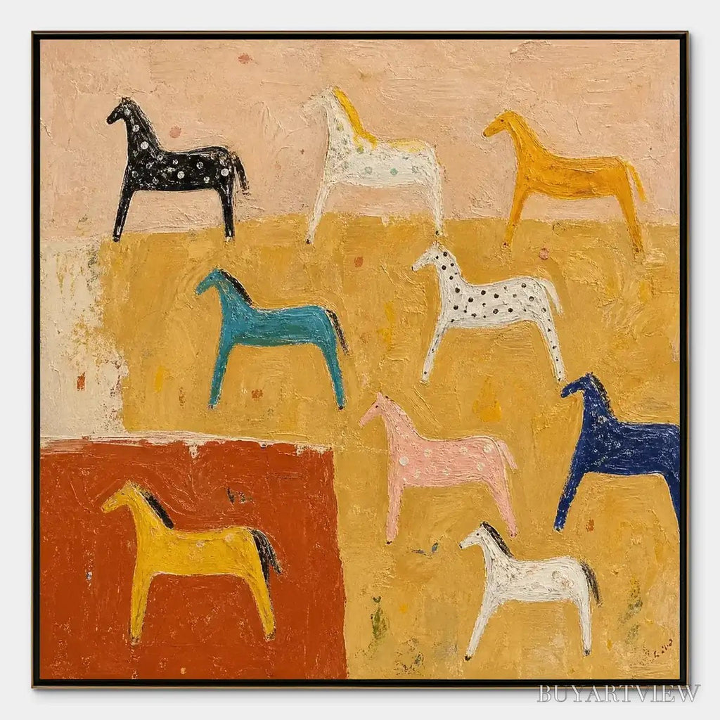 ARTOVITAS Joyful Horse – Colorful Horse Pattern Painting - image 1
