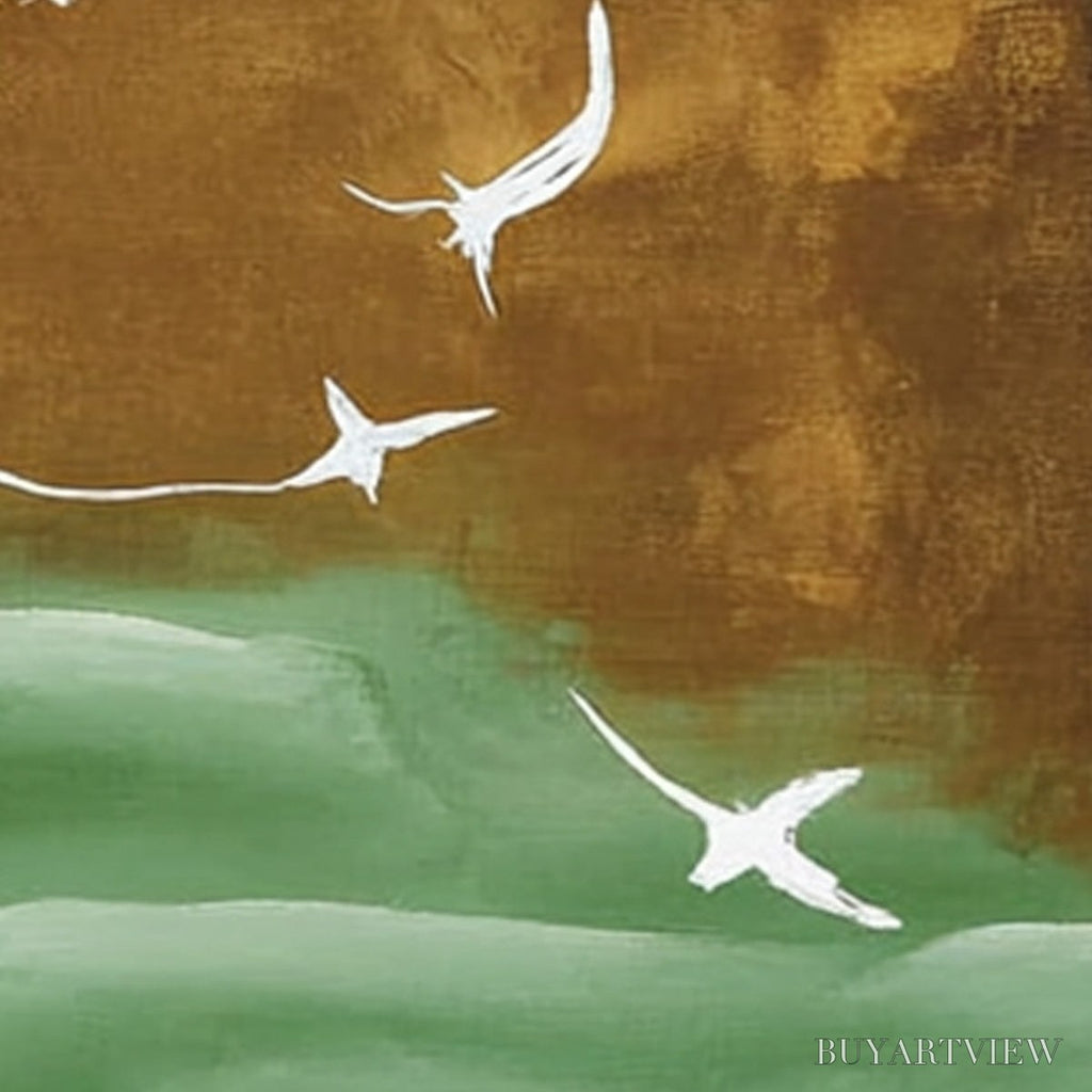 ARTOVITAS Ascension – Wabi Sabi Inspired Abstract Bird Painting - image 3