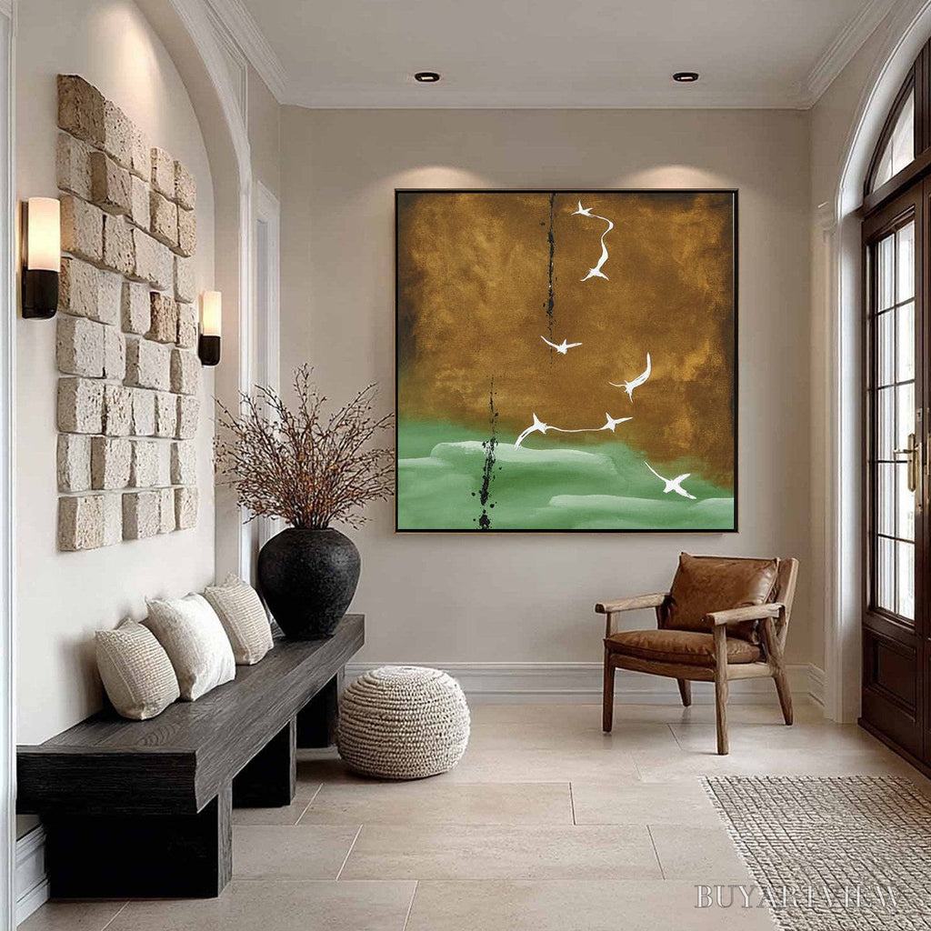 ARTOVITAS Ascension – Wabi Sabi Inspired Abstract Bird Painting - image 4