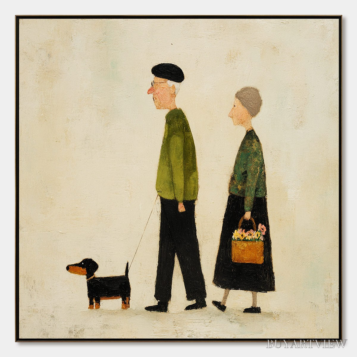 ARTOVITAS A Lifetime'S Walk – Charming Figurative Art of an Elderly Couple and Their Dog - image 1