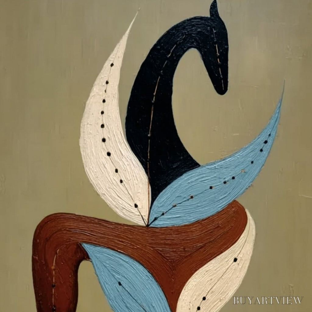 ARTOVITAS Earthen Steed – Textured Wabi Sabi Abstract Horse Painting - image 3
