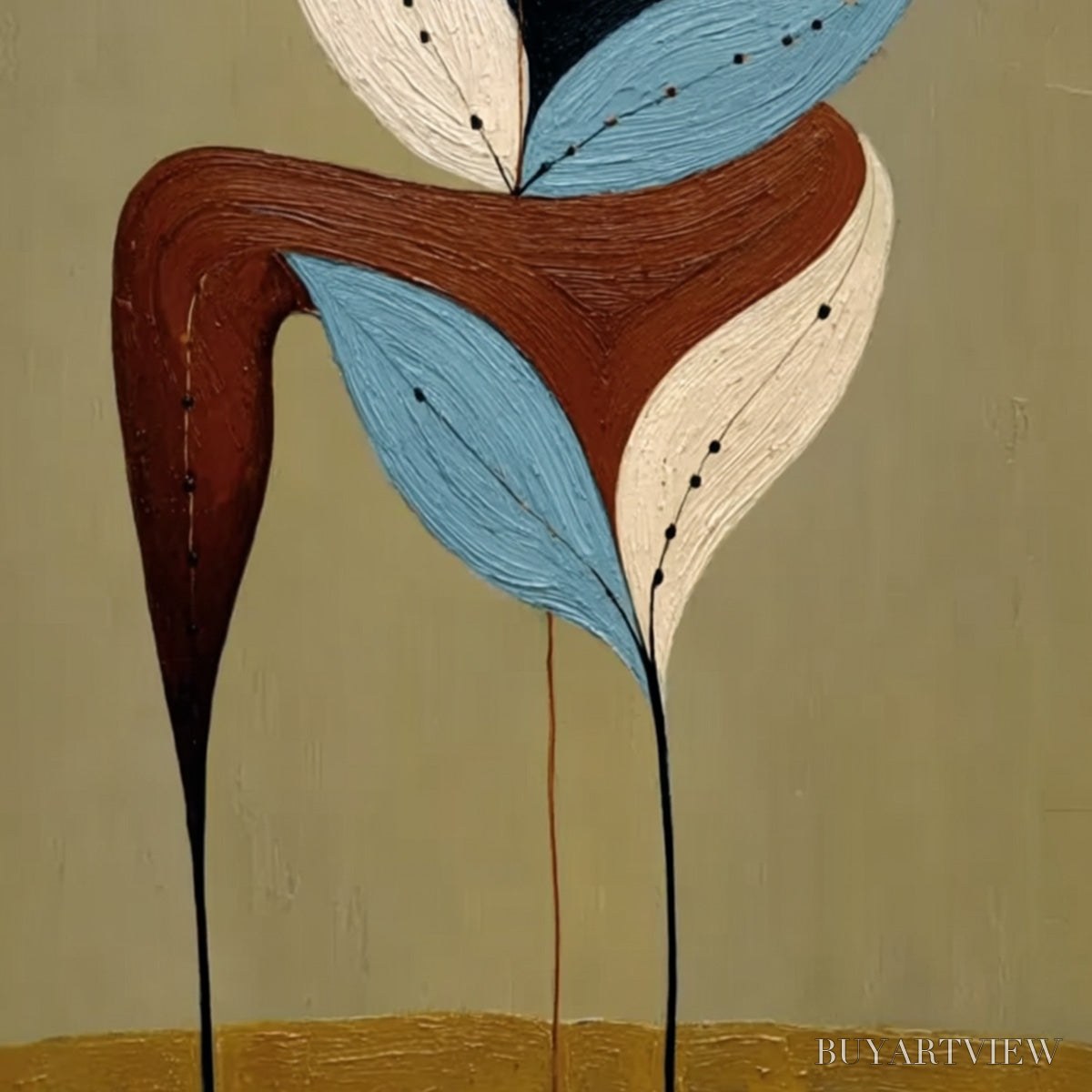 ARTOVITAS Earthen Steed – Textured Wabi Sabi Abstract Horse Painting - image 5