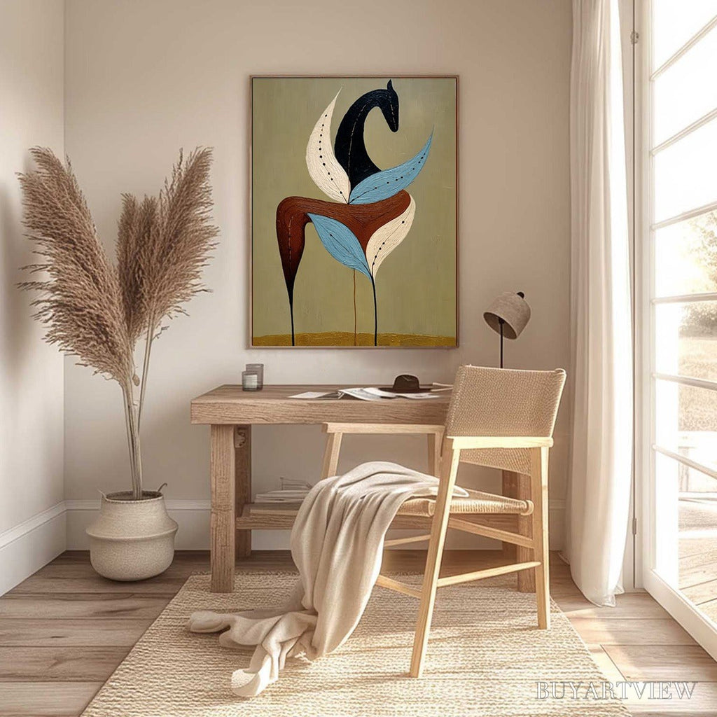 ARTOVITAS Earthen Steed – Textured Wabi Sabi Abstract Horse Painting - image 6