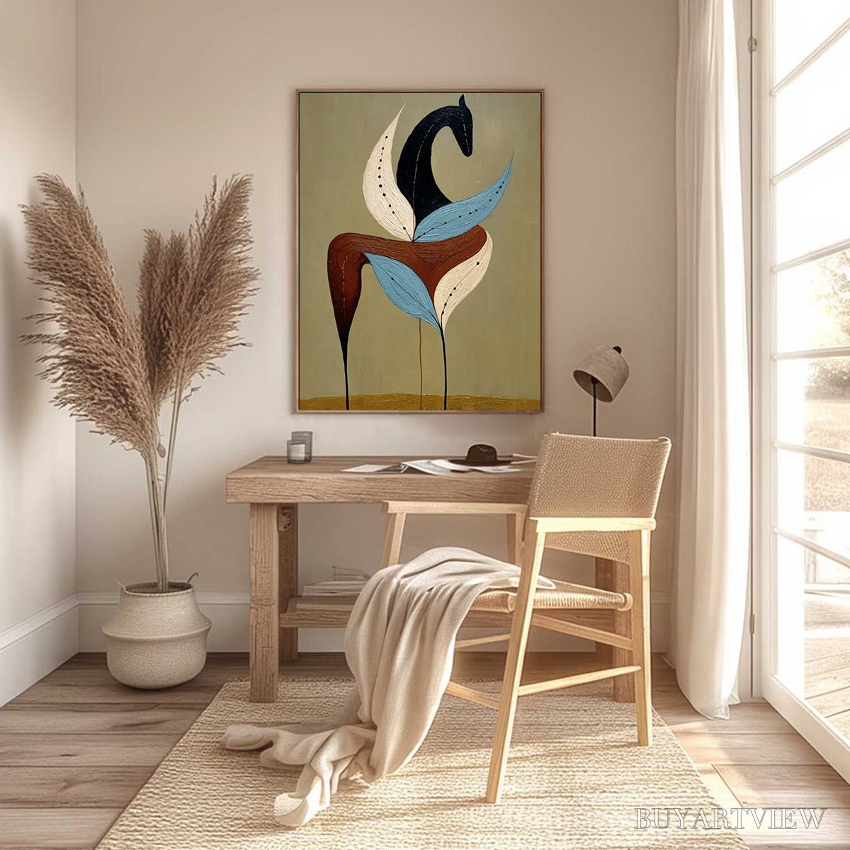 ARTOVITAS Earthen Steed – Textured Wabi Sabi Abstract Horse Painting - image 6