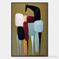 ARTOVITAS the Caravan – Abstract Boho Wabi Sabi Textured Horse Painting - image 1