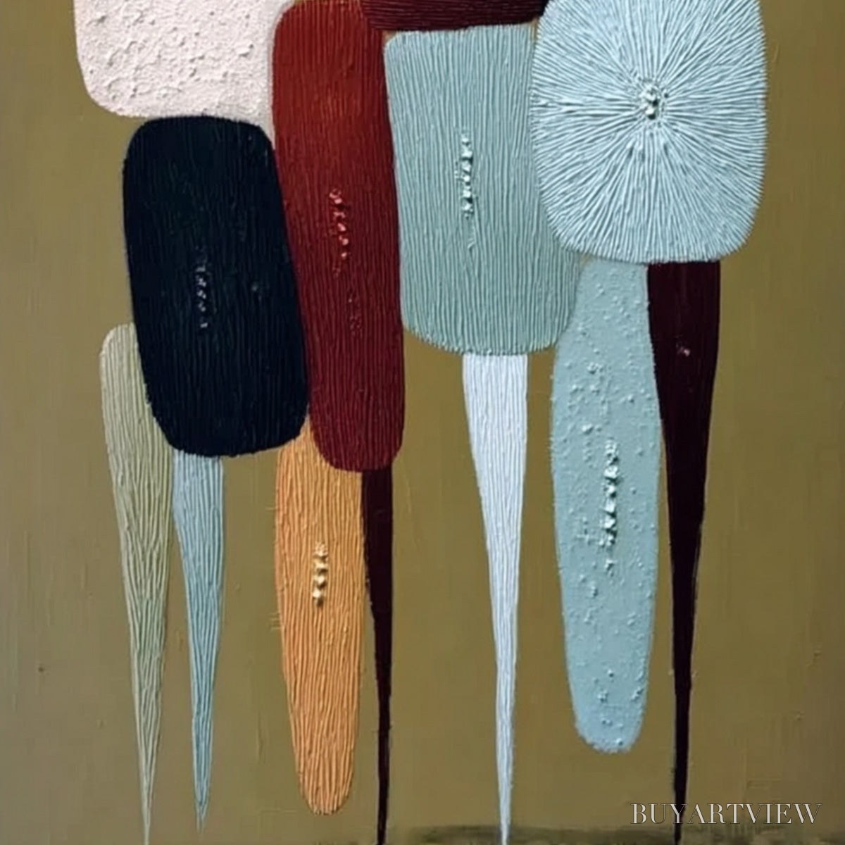 ARTOVITAS the Caravan – Abstract Boho Wabi Sabi Textured Horse Painting - image 5