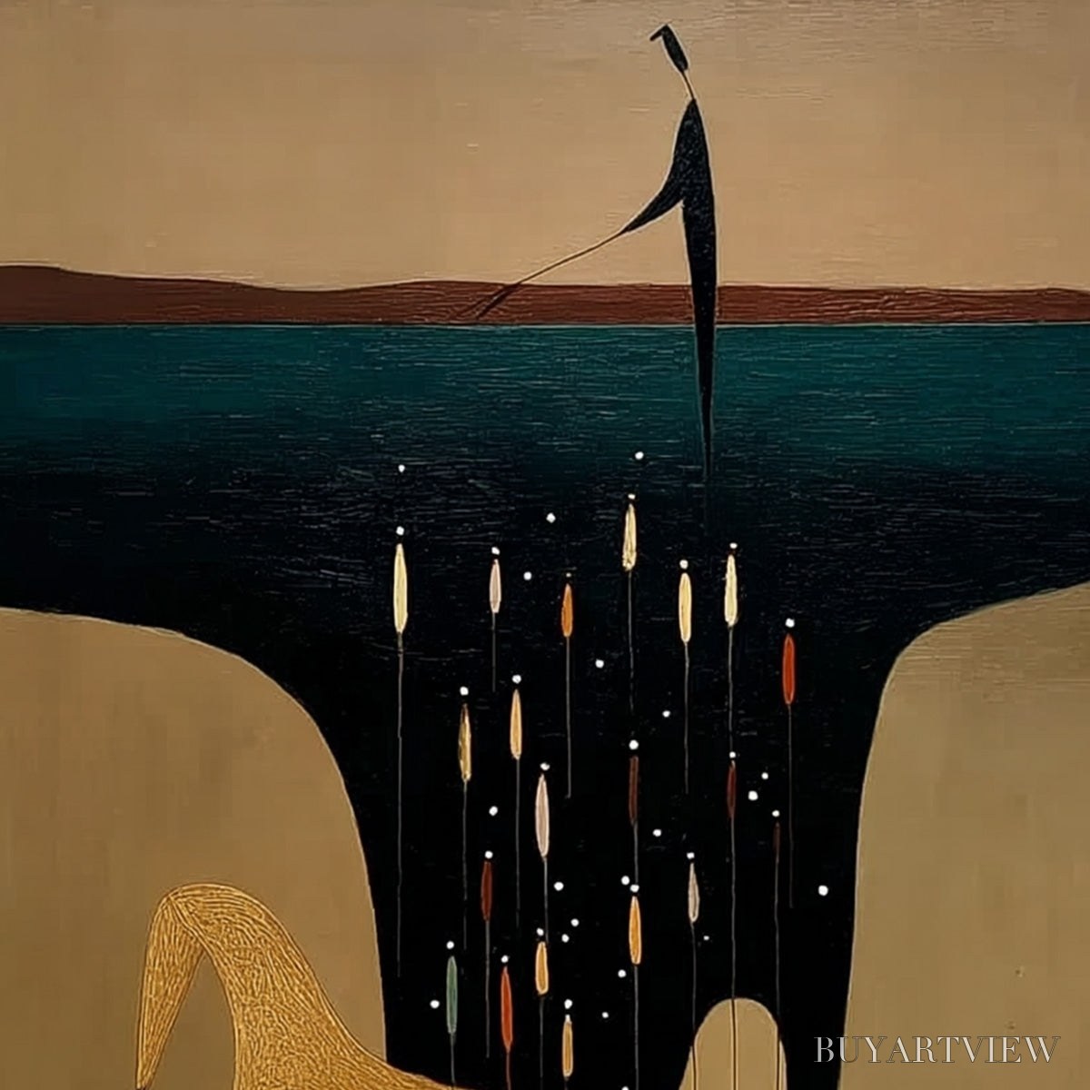 ARTOVITAS the Ferryman'S Passage – Vertical Abstract Figurative - image 3