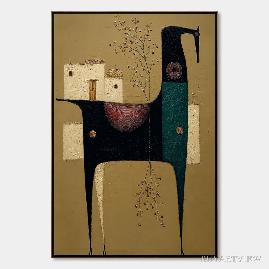 ARTOVITAS Nomad'S Haven – Textured Wabi Sabi Abstract Animal - image 1