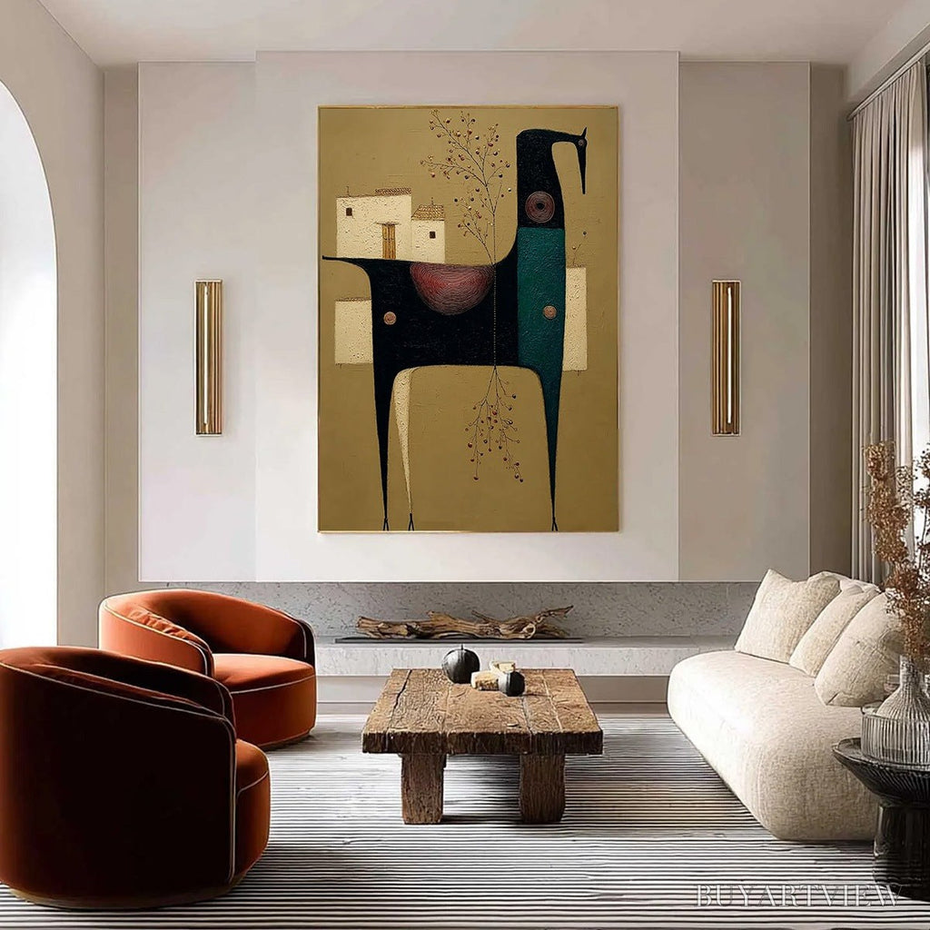 ARTOVITAS Nomad'S Haven – Textured Wabi Sabi Abstract Animal - image 4