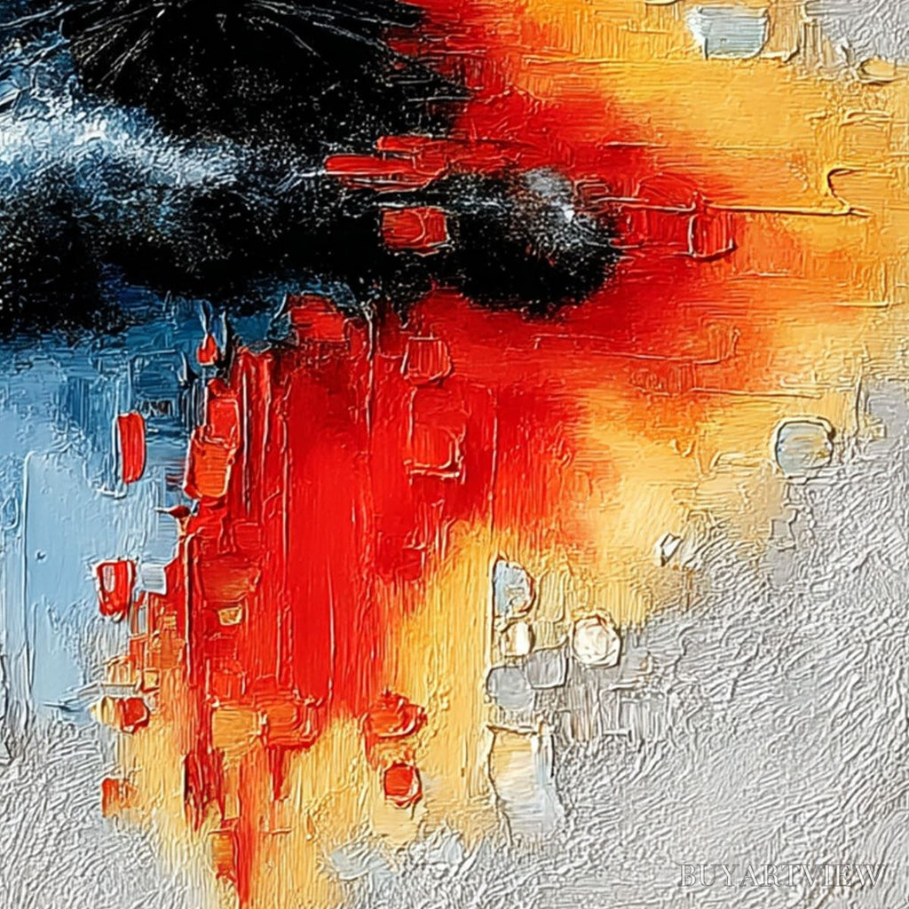 ARTOVITAS Midnight Gaze – Textured Abstract Black Cat Painting - image 3