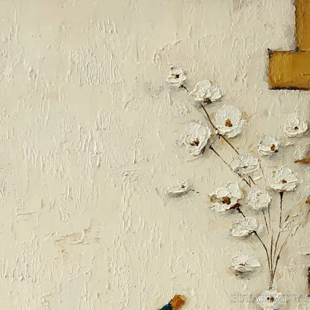 ARTOVITAS Moments in Passing – Textured Minimalist Impasto Painting of a Daily Stroll - image 5