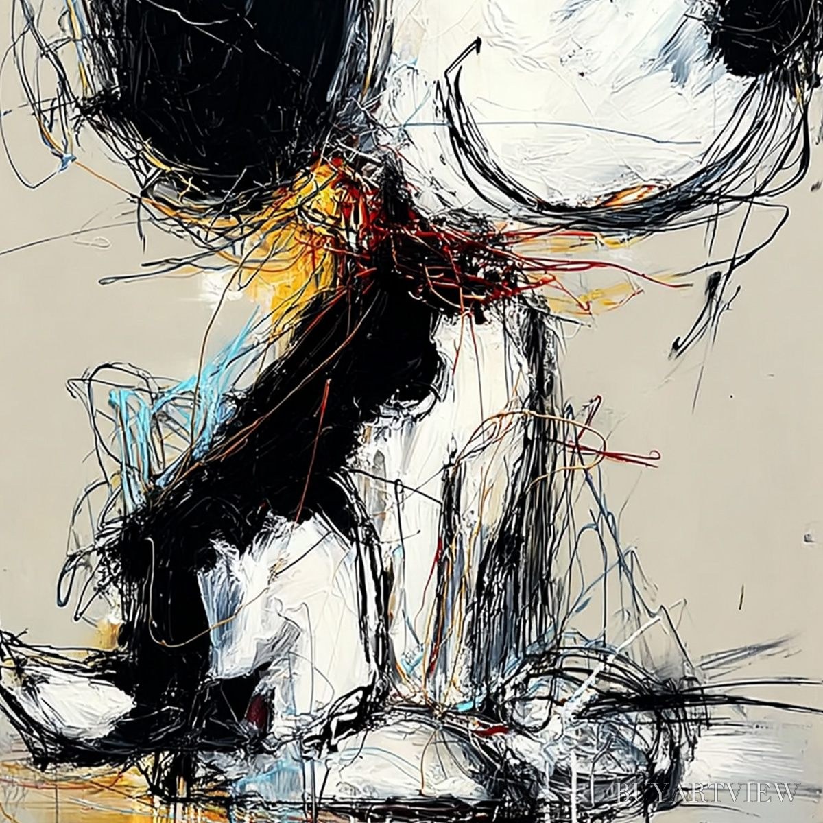 ARTOVITAS Nostalgic Scribble – Expressive Pop Art Dog Painting for Modern Decor - image 5