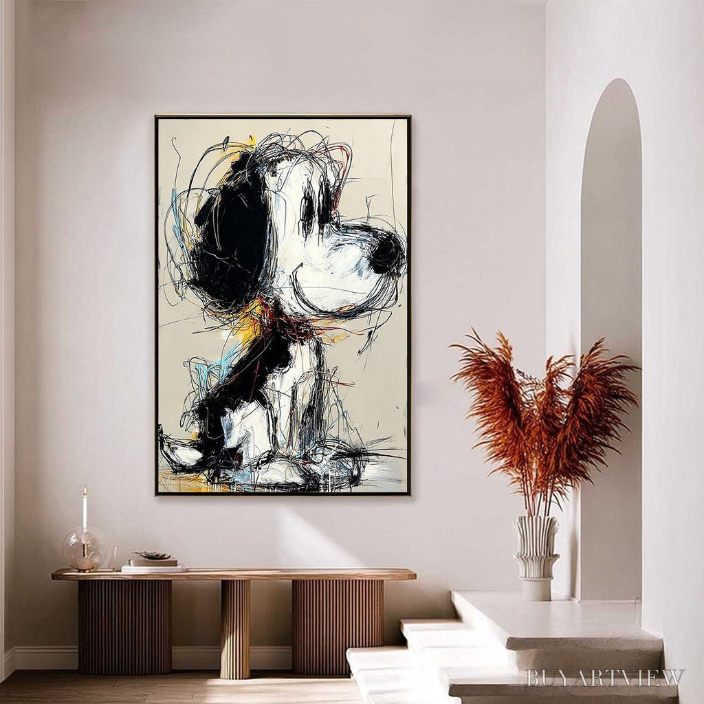 ARTOVITAS Nostalgic Scribble – Expressive Pop Art Dog Painting for Modern Decor - image 6