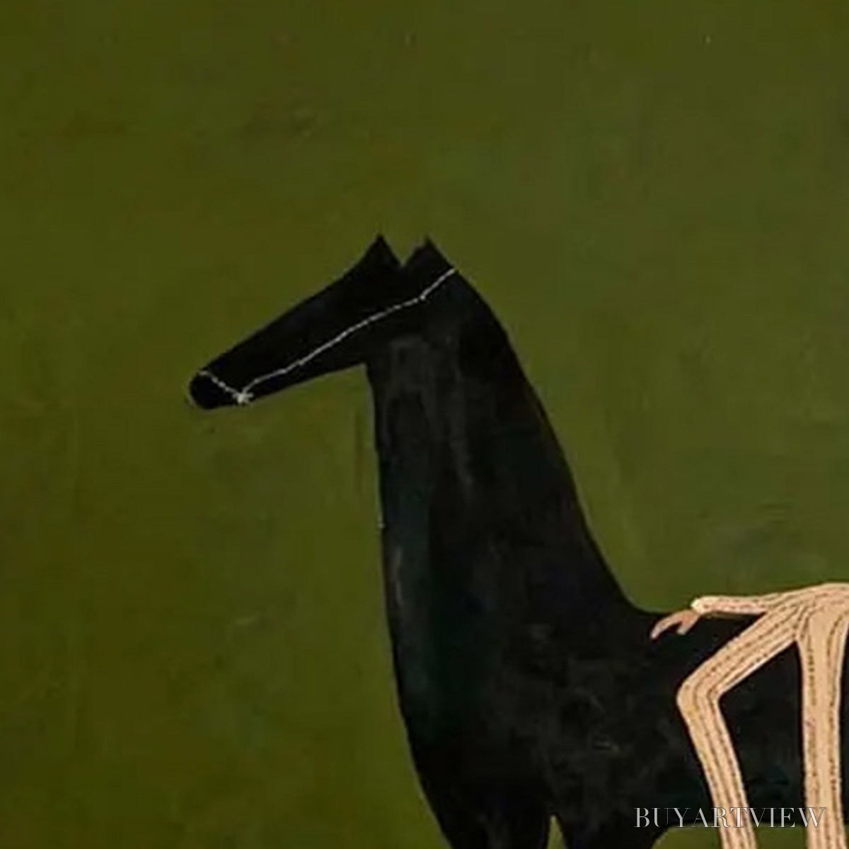 ARTOVITAS the Companion – Modern Figurative Painting of a Horse and Rider - image 3