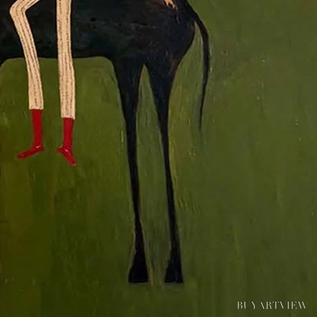 ARTOVITAS the Companion – Modern Figurative Painting of a Horse and Rider - image 5