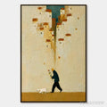 ARTOVITAS Homeward Bound – Textured Figurative Painting of Man and Dog - image 1