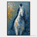 ARTOVITAS Noble Companion – Textured Impasto Horse and Rider Painting - image 1