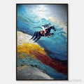 ARTOVITAS Apex Jump – Dynamic Textured Equestrian Horse Jumping Painting - image 1