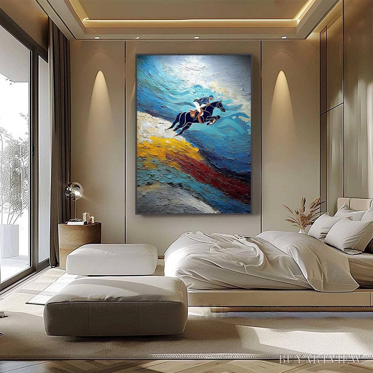 ARTOVITAS Apex Jump – Dynamic Textured Equestrian Horse Jumping Painting - image 6