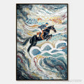 ARTOVITAS the Grand Leap – Textured Equestrian Sports Painting with Dynamic Motion - image 1