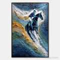 ARTOVITAS Surge of Power – Textured Impasto Equestrian Horse Sport Oil Painting - image 1