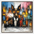 ARTOVITAS After Hours Abstract Dog Oil Painting | Colorful Modern Art - image 1