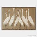 ARTOVITAS the Gathering – Elegant White Egret Flock Animal Oil Painting - image 1