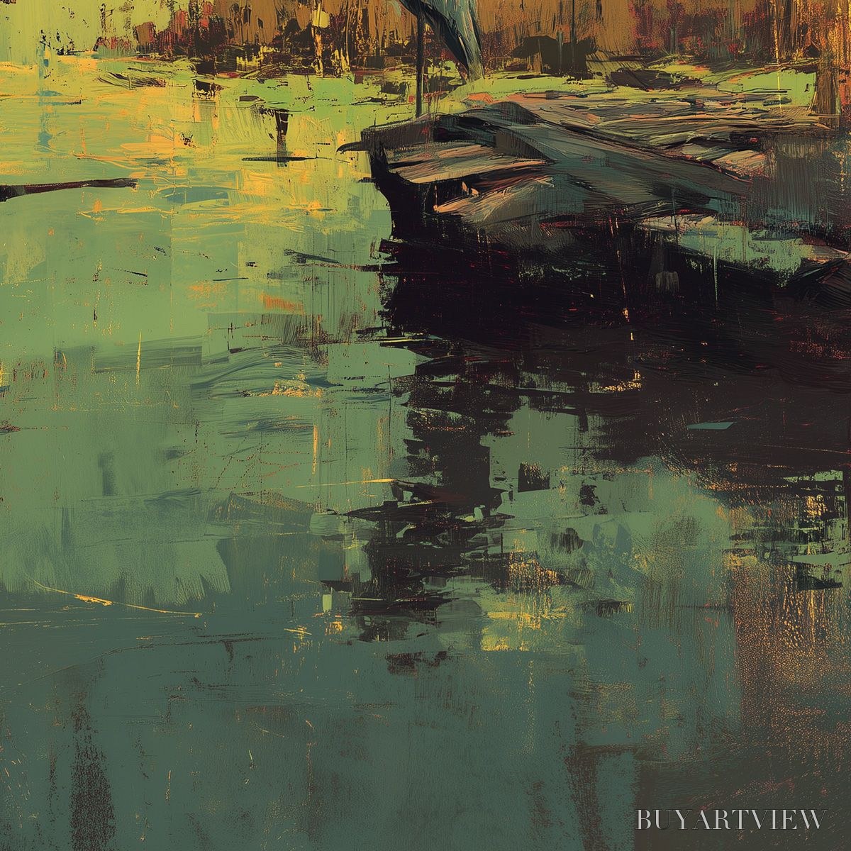 ARTOVITAS Heron'S Repose – Expressive Vertical Wildlife Painting of a Heron at Sunset - image 3