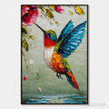 ARTOVITAS Hummingbird Radiance – Impasto Colorful Wildlife Oil Painting - image 1