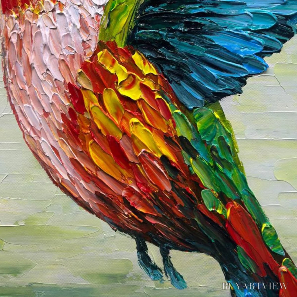 ARTOVITAS Hummingbird Radiance – Impasto Colorful Wildlife Oil Painting - image 6