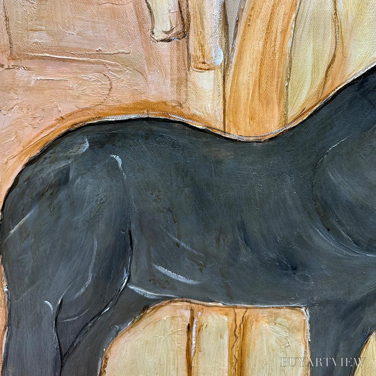 ARTOVITAS Herd Whispers – Figurative Textured Horse Painting - image 3