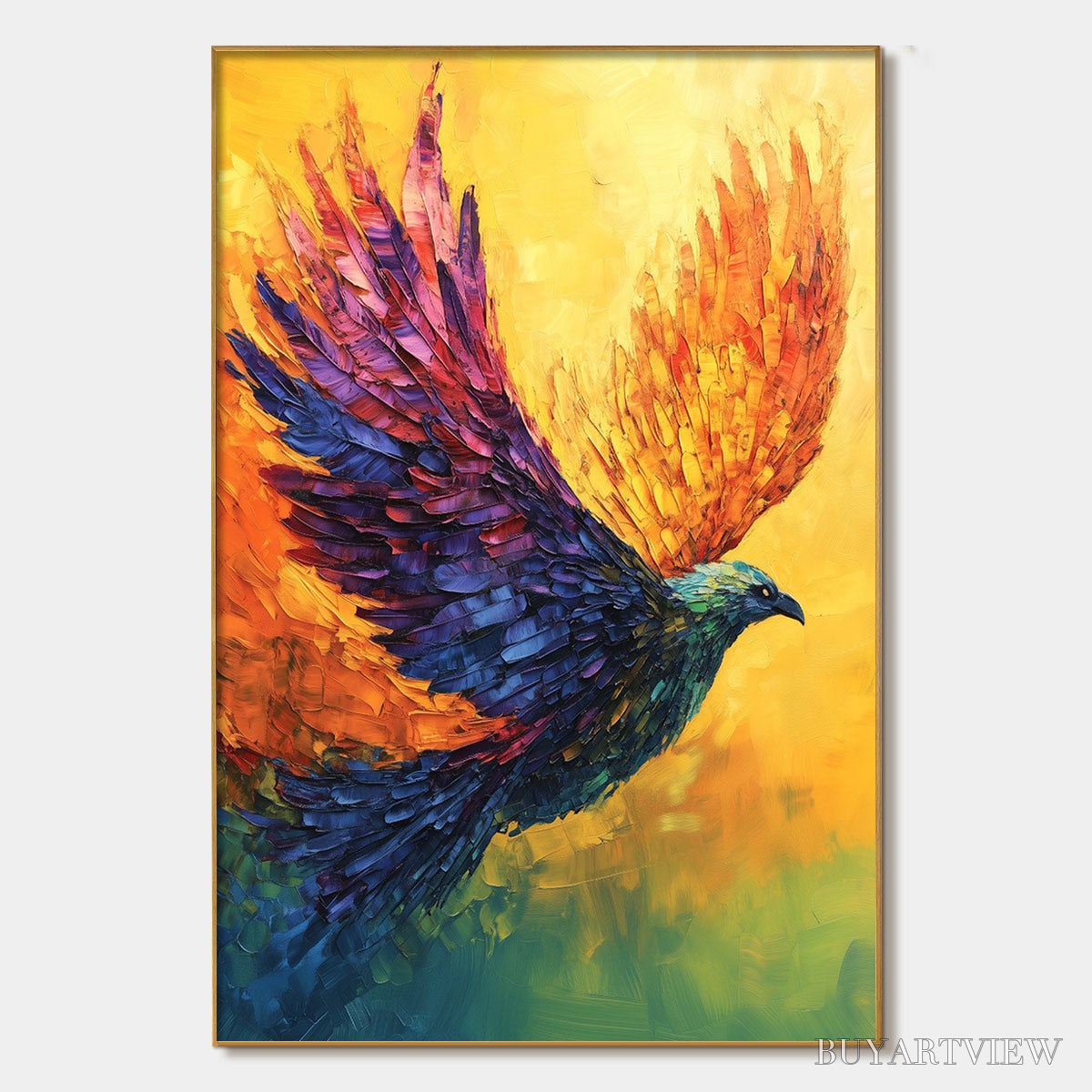 ARTOVITAS Flight of Fancy – Textured Impasto Bird Oil Painting - image 1