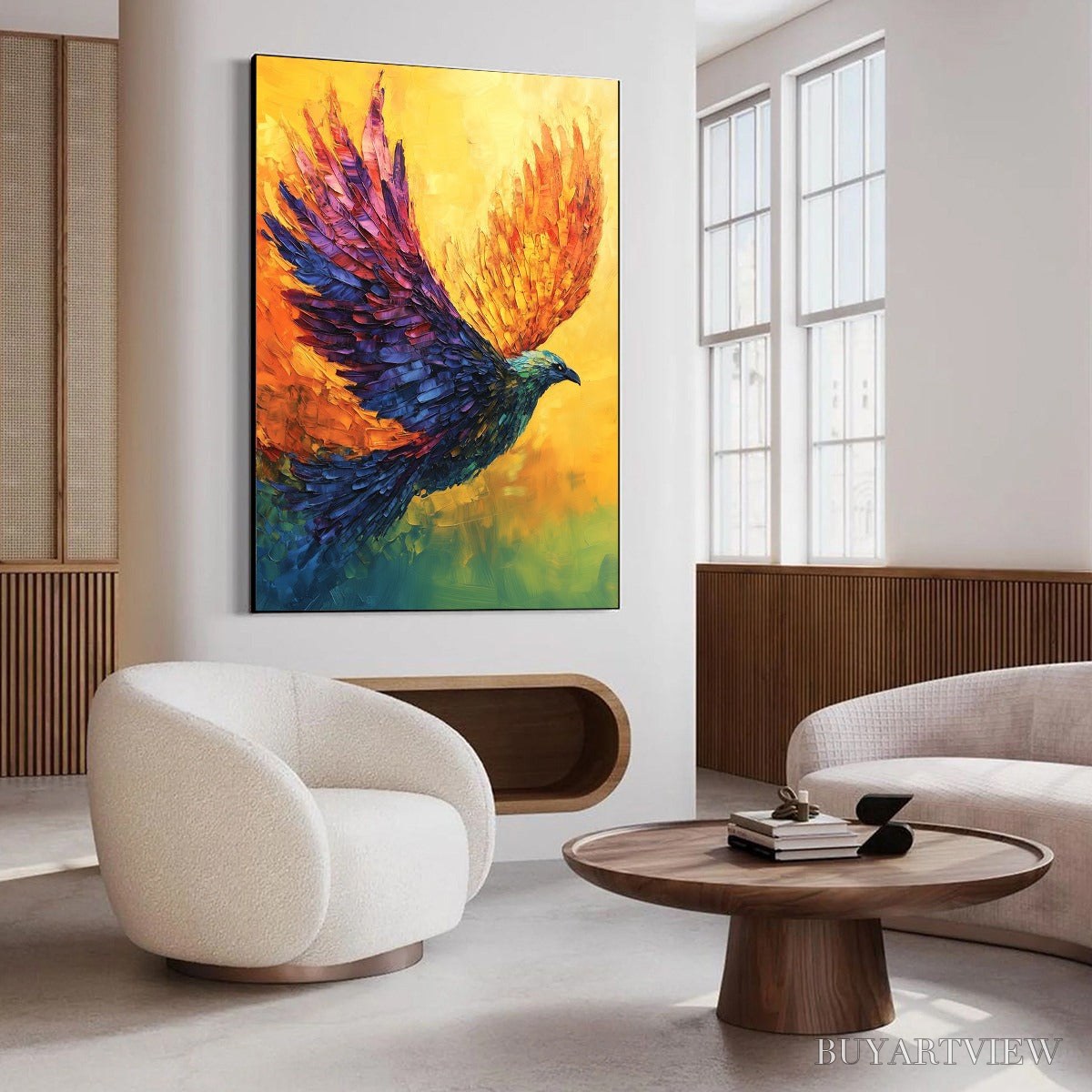 ARTOVITAS Flight of Fancy – Textured Impasto Bird Oil Painting - image 4