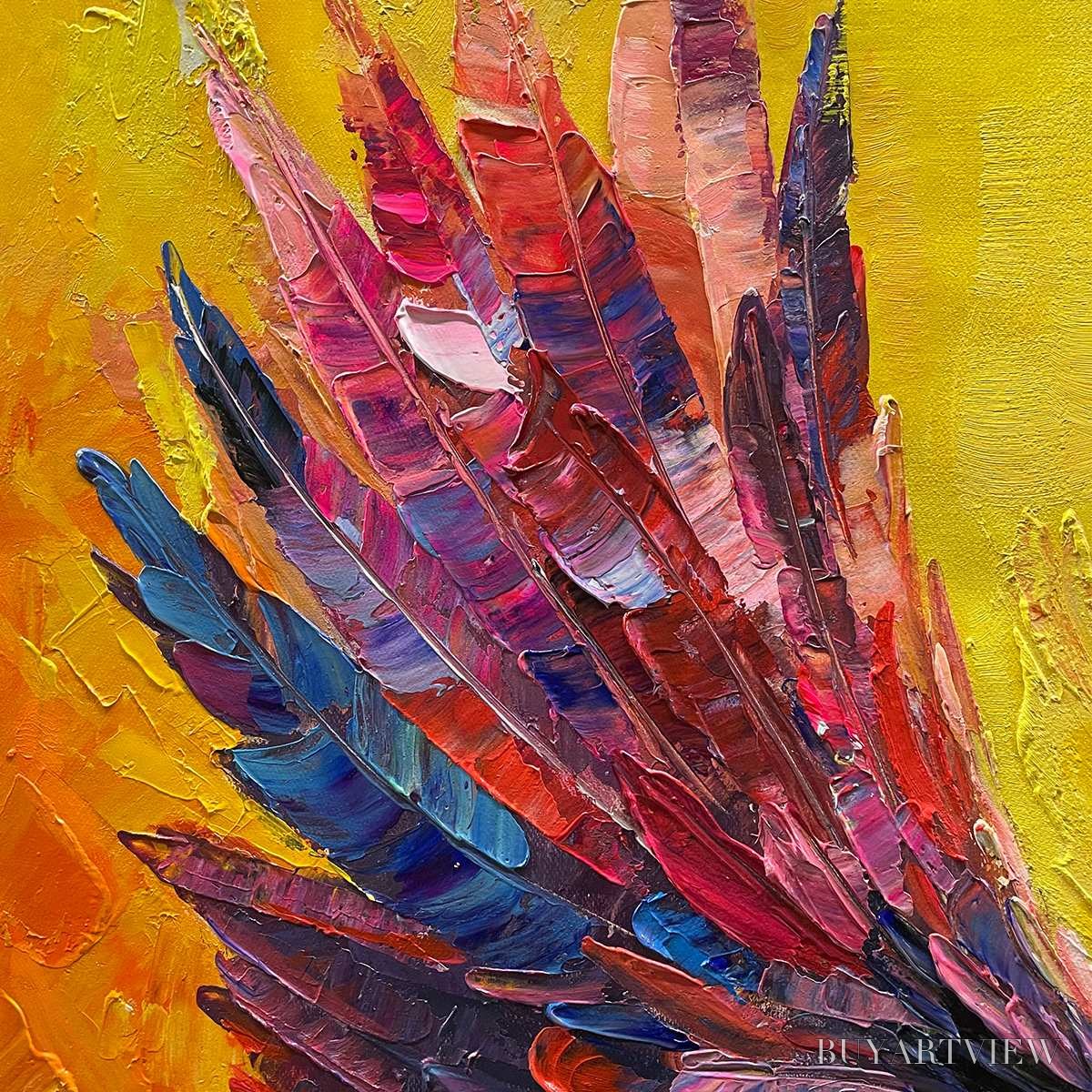 ARTOVITAS Flight of Fancy – Textured Impasto Bird Oil Painting - image 5