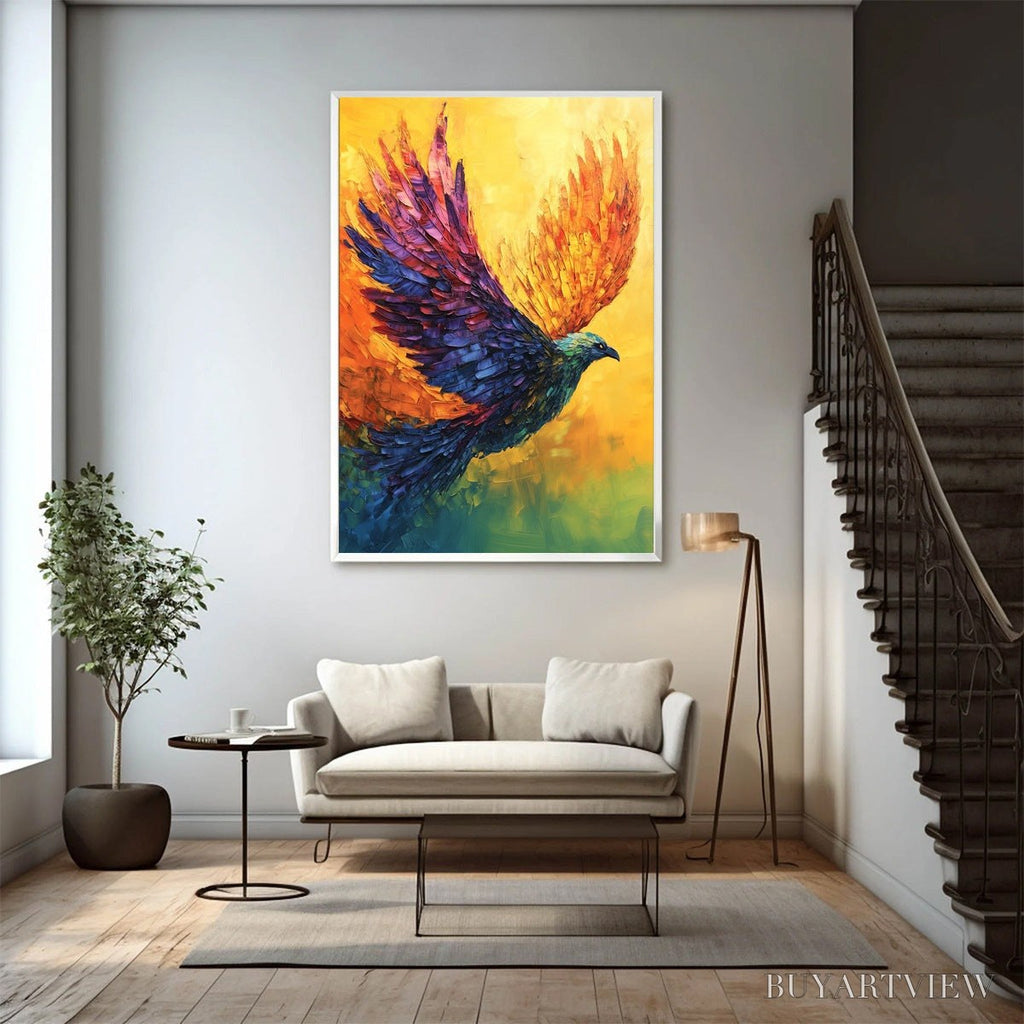ARTOVITAS Flight of Fancy – Textured Impasto Bird Oil Painting - image 6
