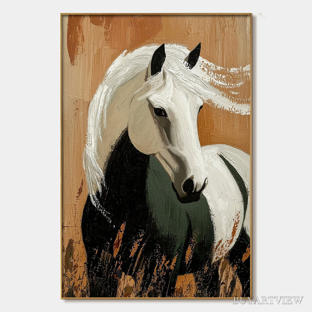 ARTOVITAS Windwhisper – Textured Horse Portrait Oil Painting - image 1