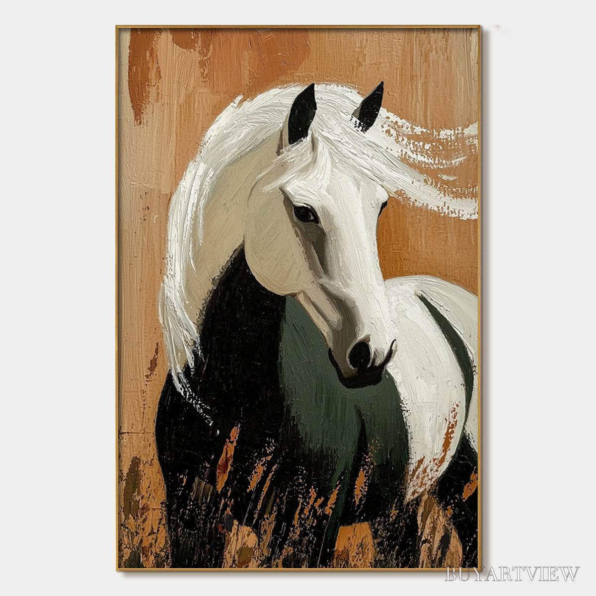 ARTOVITAS Windwhisper – Textured Horse Portrait Oil Painting - image 1