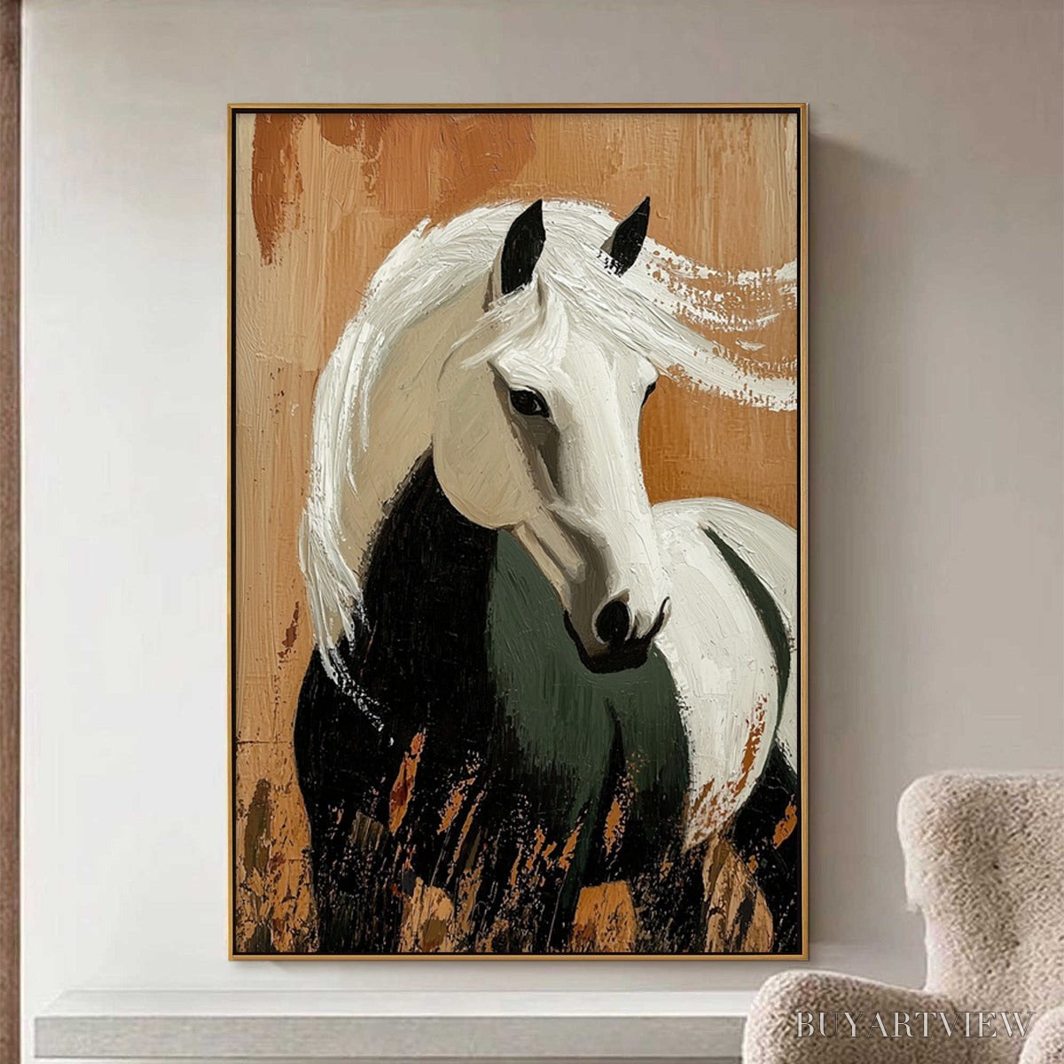 ARTOVITAS Windwhisper – Textured Horse Portrait Oil Painting - image 2