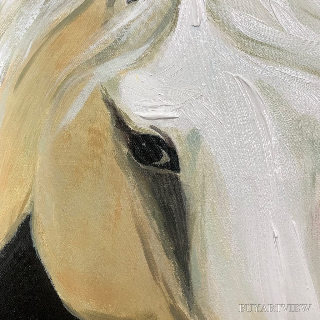 ARTOVITAS Windwhisper – Textured Horse Portrait Oil Painting - image 3